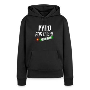 Pyro avant les feux d'artifice - Sweat à capuche Premium bio Femme - noir - Devant - Julia (174cm)