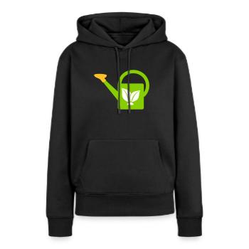 Arrosoir - Sweat à capuche Premium bio Femme - noir - Devant - Julia (174cm)