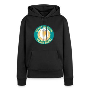 Spar Wasser Trink Bier - Frauen Premium Bio Hoodie - Schwarz - Vorne - Julia (174cm)