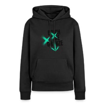 Brich jede Grenze - Frauen Premium Bio Hoodie - Schwarz - Vorne - Julia (174cm)