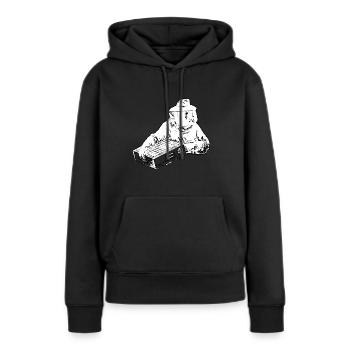 Abeilles apiculteurs miel apiculture abeilles - Sweat à capuche Premium bio Femme - noir - Devant - Julia (174cm)