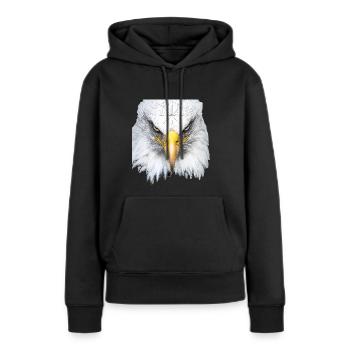 Adlerkopf - Frauen Premium Bio Hoodie - Schwarz - Vorne - Julia (174cm)