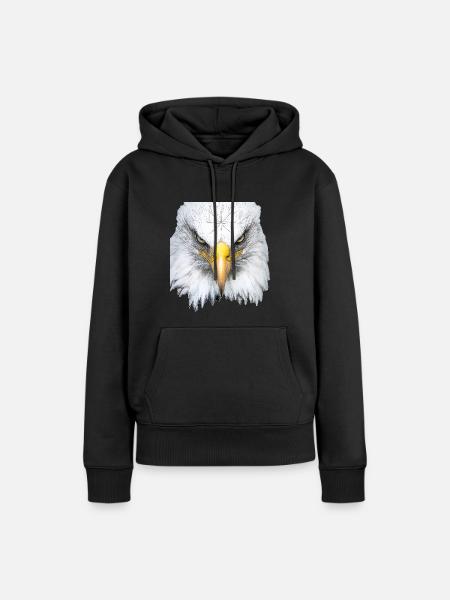 Adlerkopf - Frauen Premium Bio Hoodie - Schwarz