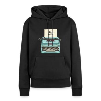 Machine à écrire - écrivain - Sweat à capuche Premium bio Femme - noir - Devant - Julia (174cm)