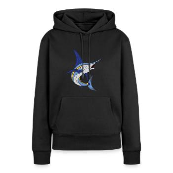 Speerfisch Schwertfisch Marlin Hochseeangeln - Frauen Premium Bio Hoodie - Schwarz - Vorne - Julia (174cm)
