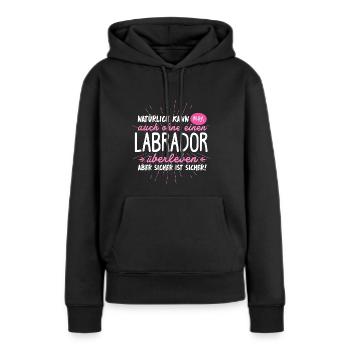 LABRADOR - natural survival - Women’s Premium Organic Hoodie - black - Front - Julia (174cm)