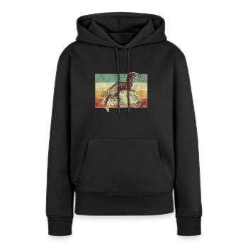 Otter est assis sur la pierre au ruisseau - Sweat à capuche Premium bio Femme - noir - Devant - Julia (174cm)