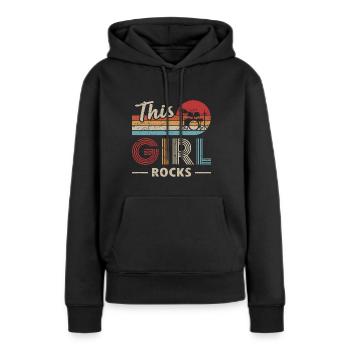 This Girl Rocks Drummer - Women’s Premium Organic Hoodie - black - Front - Julia (174cm)