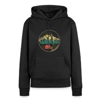 Je déteste les gens - Je déteste les gens - Sweat à capuche Premium bio Femme - noir - Devant - Julia (174cm)