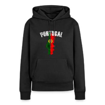 Portugal - Frauen Premium Bio Hoodie - Schwarz - Vorne - Julia (174cm)