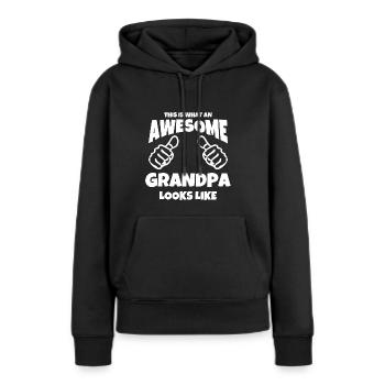 Voici comment un grand-père super grand-père voit en cadeau - Sweat à capuche Premium bio Femme - noir - Devant - Julia (174cm)