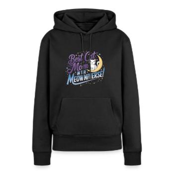 Meilleure maman chat de tout le Miauversum ! - Sweat à capuche Premium bio Femme - noir - Devant - Julia (174cm)