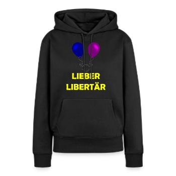 Lieber Libertär - Frauen Premium Bio Hoodie - Schwarz - Vorne - Julia (174cm)