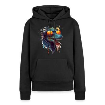 Crocodile est un dragon avec des écouteurs et des lunettes de soleil - Sweat à capuche Premium bio Femme - noir - Devant - Julia (174cm)
