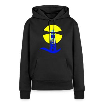 phare - Sweat à capuche Premium bio Femme - noir - Devant - Julia (174cm)