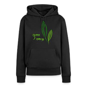 green energy - Frauen Premium Bio Hoodie - Schwarz - Vorne - Julia (174cm)