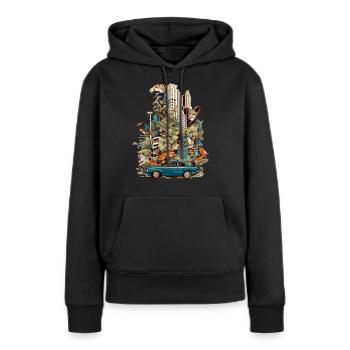 Cité Nature - Frauen Premium Bio Hoodie - Schwarz - Vorne - Julia (174cm)