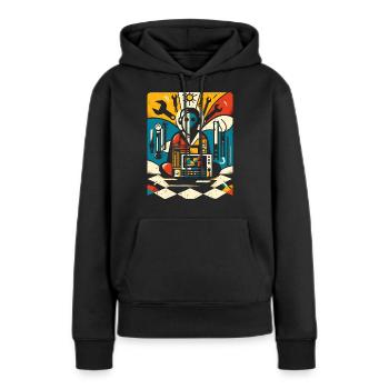 Cooles Techniker Kunst Geschenk - Frauen Premium Bio Hoodie - Schwarz - Vorne - Julia (174cm)