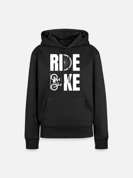 FAHRRAD FAHREN - Frauen Premium Bio Hoodie - Schwarz