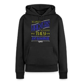 blagues crypter déclaration bday glitch - Sweat à capuche Premium bio Femme - noir - Devant - Julia (174cm)