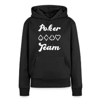 poker team - Frauen Premium Bio Hoodie - Schwarz - Vorne - Julia (174cm)