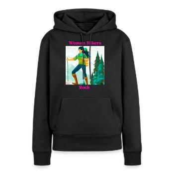 Femmes Randonneuses Rock - Sweat à capuche Premium bio Femme - noir - Devant - Julia (174cm)