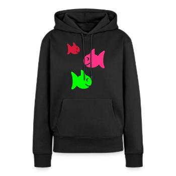 poisson - Sweat à capuche Premium bio Femme - noir - Devant - Julia (174cm)