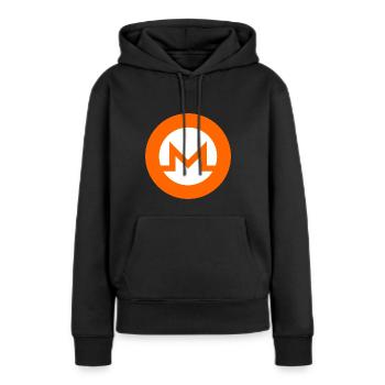 monero - Sweat à capuche Premium bio Femme - noir - Devant - Julia (174cm)