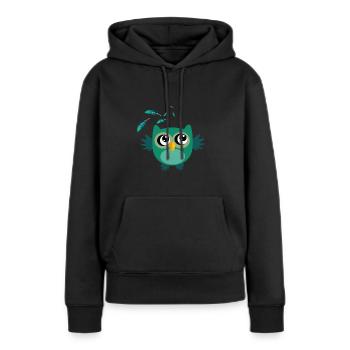 Suesse Eule - Frauen Premium Bio Hoodie - Schwarz - Vorne - Julia (174cm)