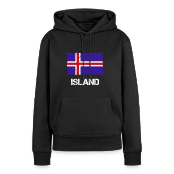 Islande - Sweat à capuche Premium bio Femme - noir - Devant - Julia (174cm)