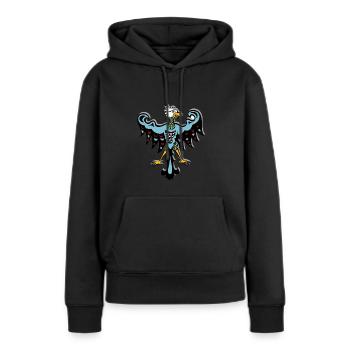 Aigle Tribal Indien Symbole Totem Tatouage Ethno - Sweat à capuche Premium bio Femme - noir - Devant - Julia (174cm)
