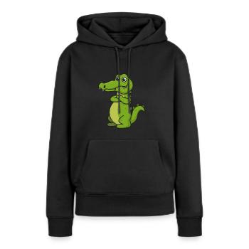 Krokodil Comic Geschenk Kroko Kind Echse Tier Nil - Frauen Premium Bio Hoodie - Schwarz - Vorne - Julia (174cm)