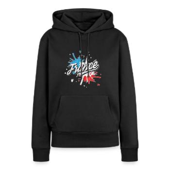 frankreich eifel turm franzoesisch lebendig - Frauen Premium Bio Hoodie - Schwarz - Vorne - Julia (174cm)