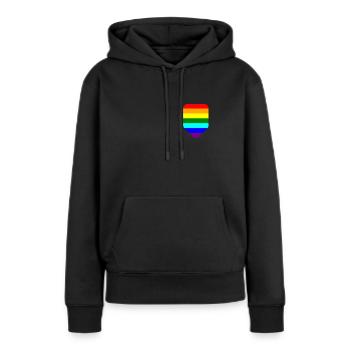 Poche de poitrine LGTB LGTB Pride Gay - Sweat à capuche Premium bio Femme - noir - Devant - Julia (174cm)