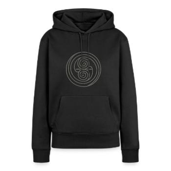Celtic spirale gris - Sweat à capuche Premium bio Femme - noir - Devant - Julia (174cm)