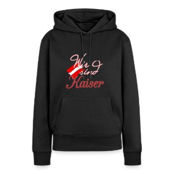 Nous sommes Empereurs - Autriche - Sweat à capuche Premium bio Femme - noir - Devant - Julia (174cm)