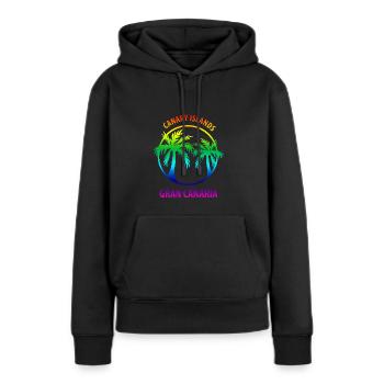 Îles Canaries Grande Canarie Rainbow Gay - Sweat à capuche Premium bio Femme - noir - Devant - Julia (174cm)