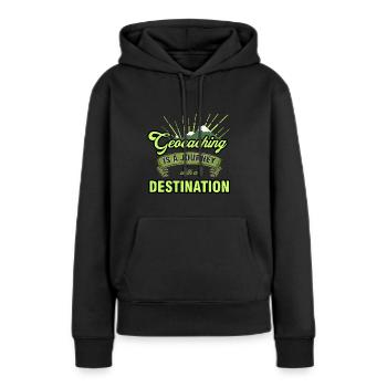 geocaching - Sweat à capuche Premium bio Femme - noir - Devant - Julia (174cm)