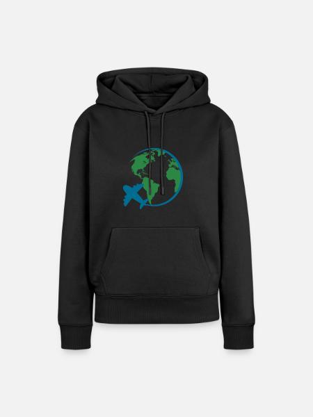 Weltreise - Frauen Premium Bio Hoodie - Schwarz