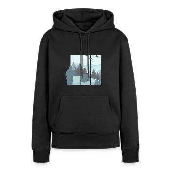 Tentes et nature - Sweat à capuche Premium bio Femme - noir - Devant - Julia (174cm)