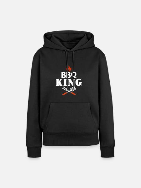BBQ KING - Frauen Premium Bio Hoodie - Schwarz