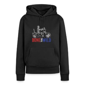 Squelette - Sweat à capuche Premium bio Femme - noir - Devant - Julia (174cm)