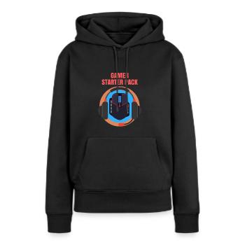 Gamer Starter Package Joueur starter package starter - Sweat à capuche Premium bio Femme - noir - Devant - Julia (174cm)