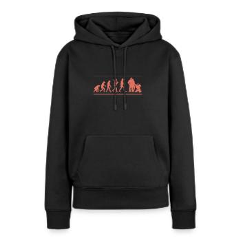 Devenir parents - Sweat à capuche Premium bio Femme - noir - Devant - Julia (174cm)
