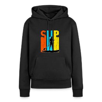 Paddeln SUP - Frauen Premium Bio Hoodie - Schwarz - Vorne - Julia (174cm)