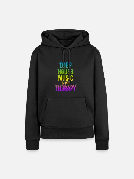 Deep House - Frauen Premium Bio Hoodie - Schwarz
