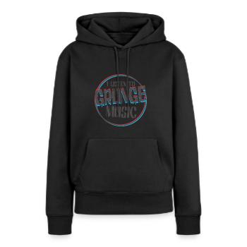 Musik Grunge Nirvana Rock Genre hören Lieder Texte - Frauen Premium Bio Hoodie - Schwarz - Vorne - Julia (174cm)