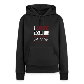 Metzger - Frauen Premium Bio Hoodie - Schwarz - Vorne - Julia (174cm)