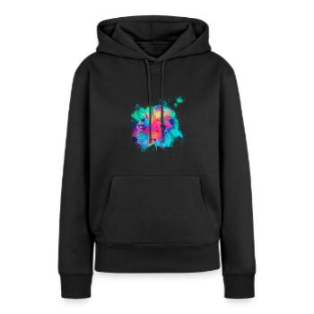 Explosion d'explosion colorée - Sweat à capuche Premium bio Femme - noir - Devant - Julia (174cm)