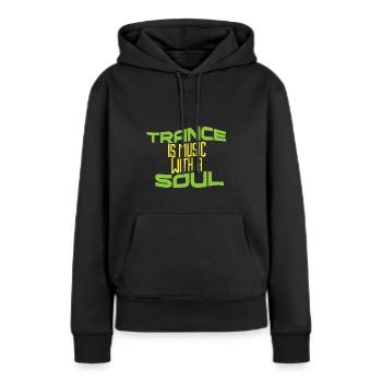 Trance - Frauen Premium Bio Hoodie - Schwarz - Vorne - Julia (174cm)